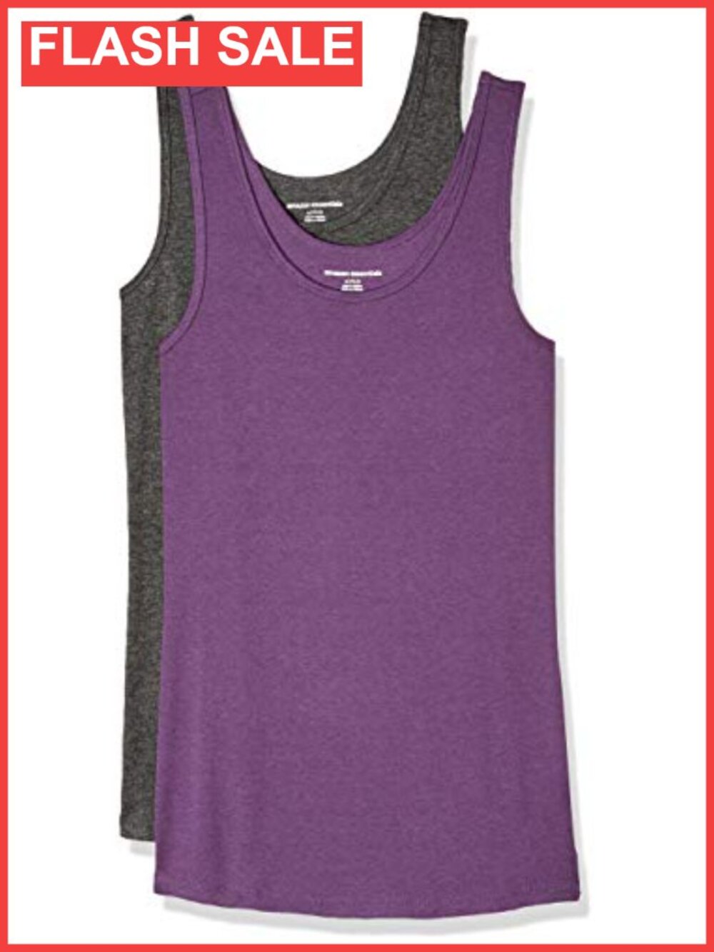 Slim Fit Ribbed Scoop Neck Tank Tops 2 Pack Cotton Modal